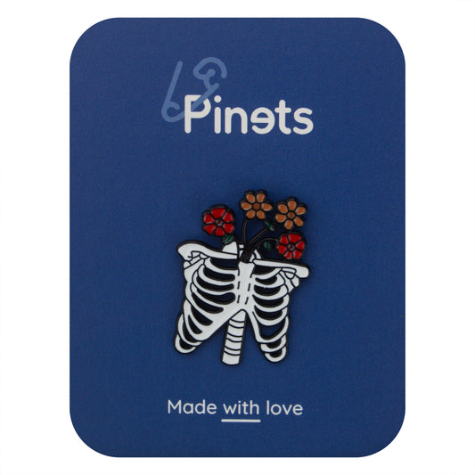 Szkielet z kwiatami przypinka - Pinets Polska