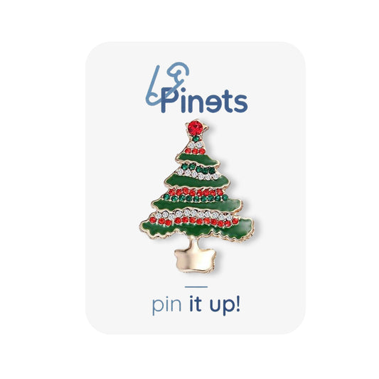 Broșă de brad de Crăciun cu zirconiu cubic