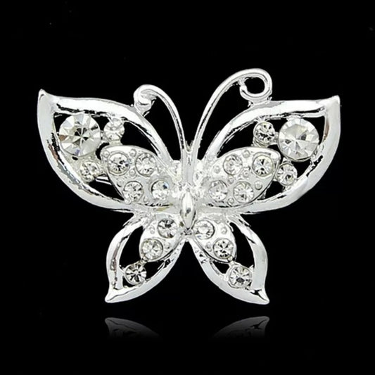 Broșă fluture din argint cu zirconiu cubic