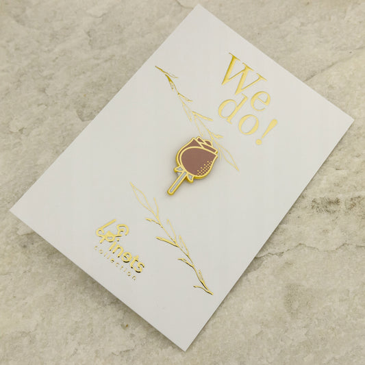 Insignă de nuntă - trandafir roz - cadou de nuntă