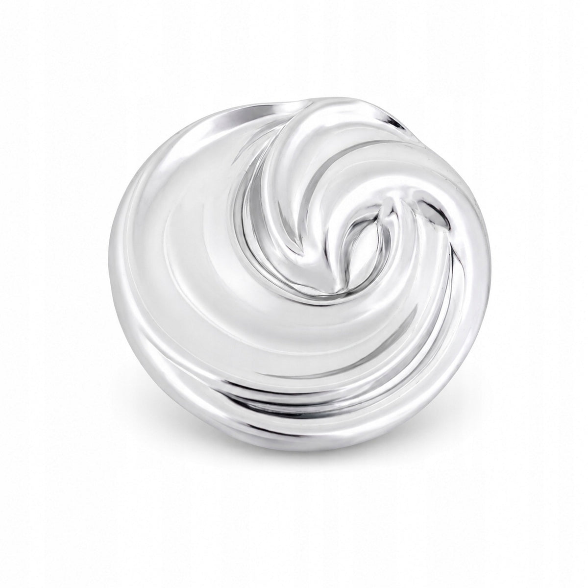 Srebrna broszka okrągła spiralna nowoczesna elegancka damska stylowa