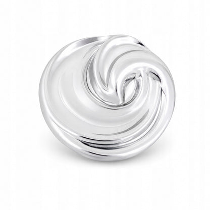 Srebrna broszka okrągła spiralna nowoczesna elegancka damska stylowa