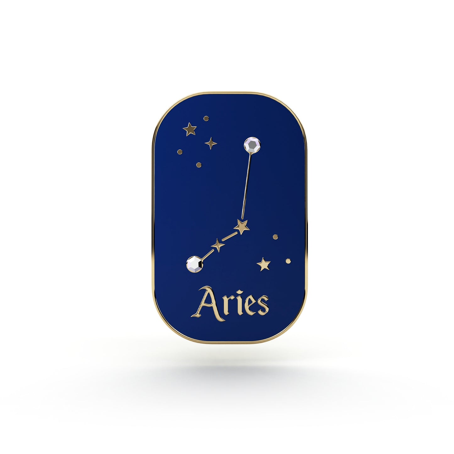 Semn zodiacal Berbec - broșă cu zirconiu finisată cu aur de 14K