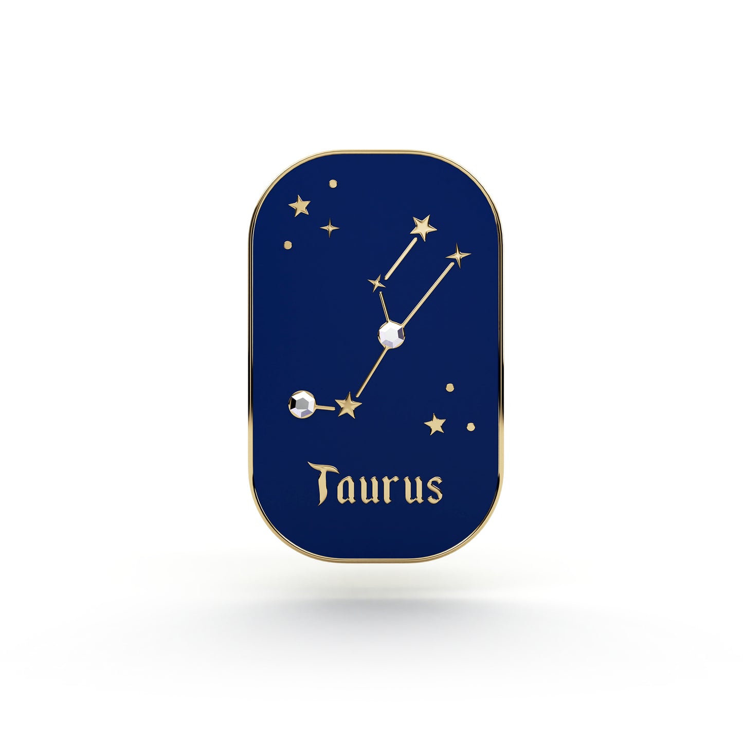 Semn zodiacal Taur - broșă cu zirconiu finisată cu aur de 14K