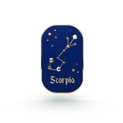 Semn zodiacal Scorpion - broșă cu zirconiu finisată cu aur de 14K