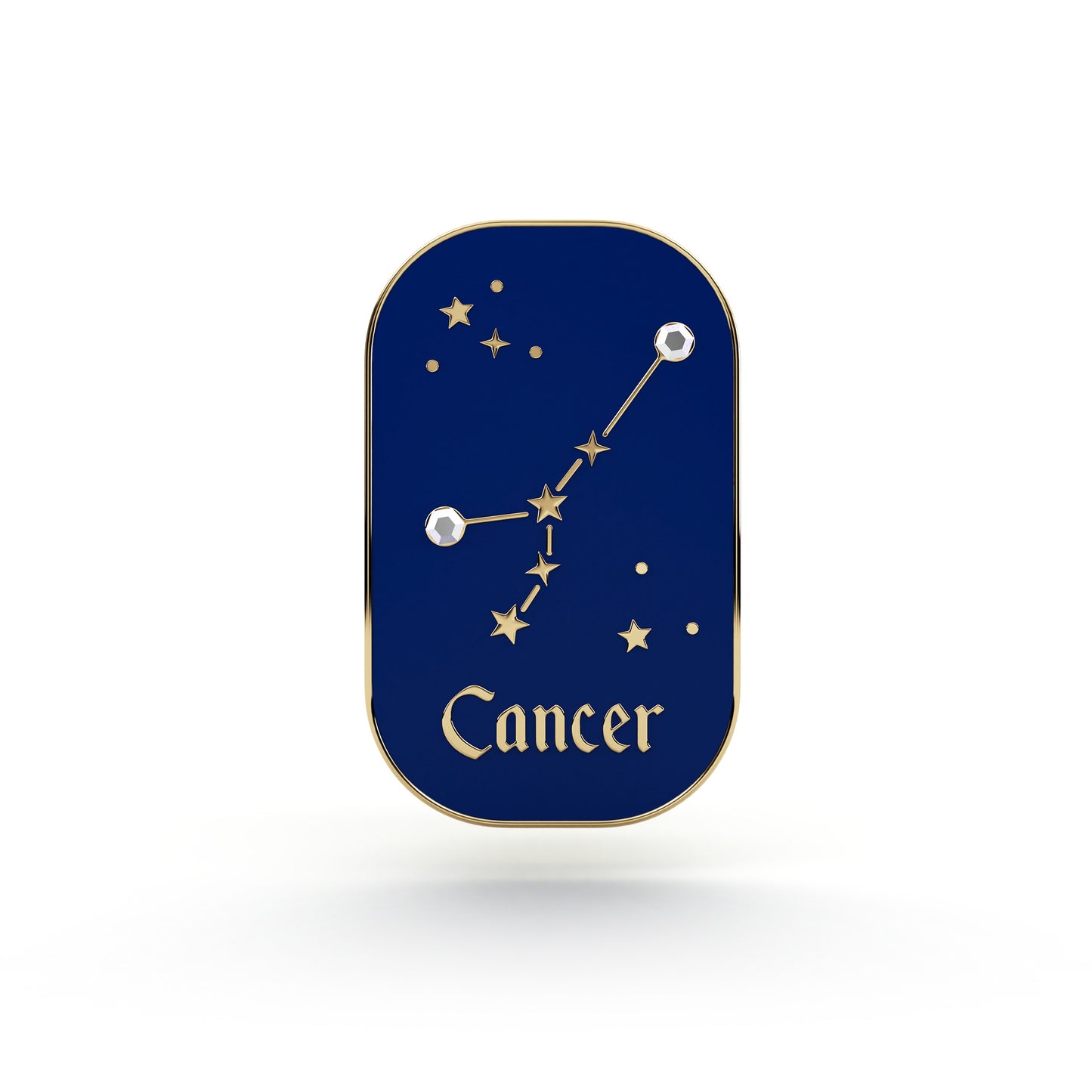 Semn zodiacal Rac - broșă cu zirconiu finisată cu aur de 14K