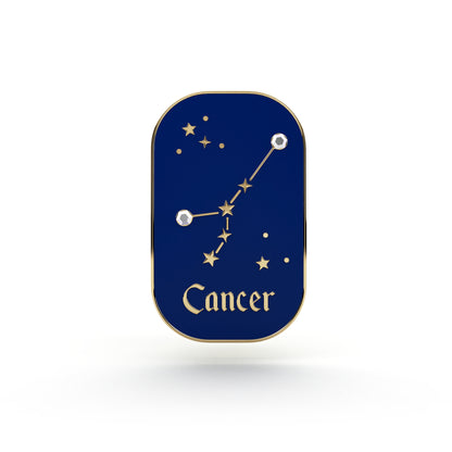 Semn zodiacal Rac - broșă cu zirconiu finisată cu aur de 14K