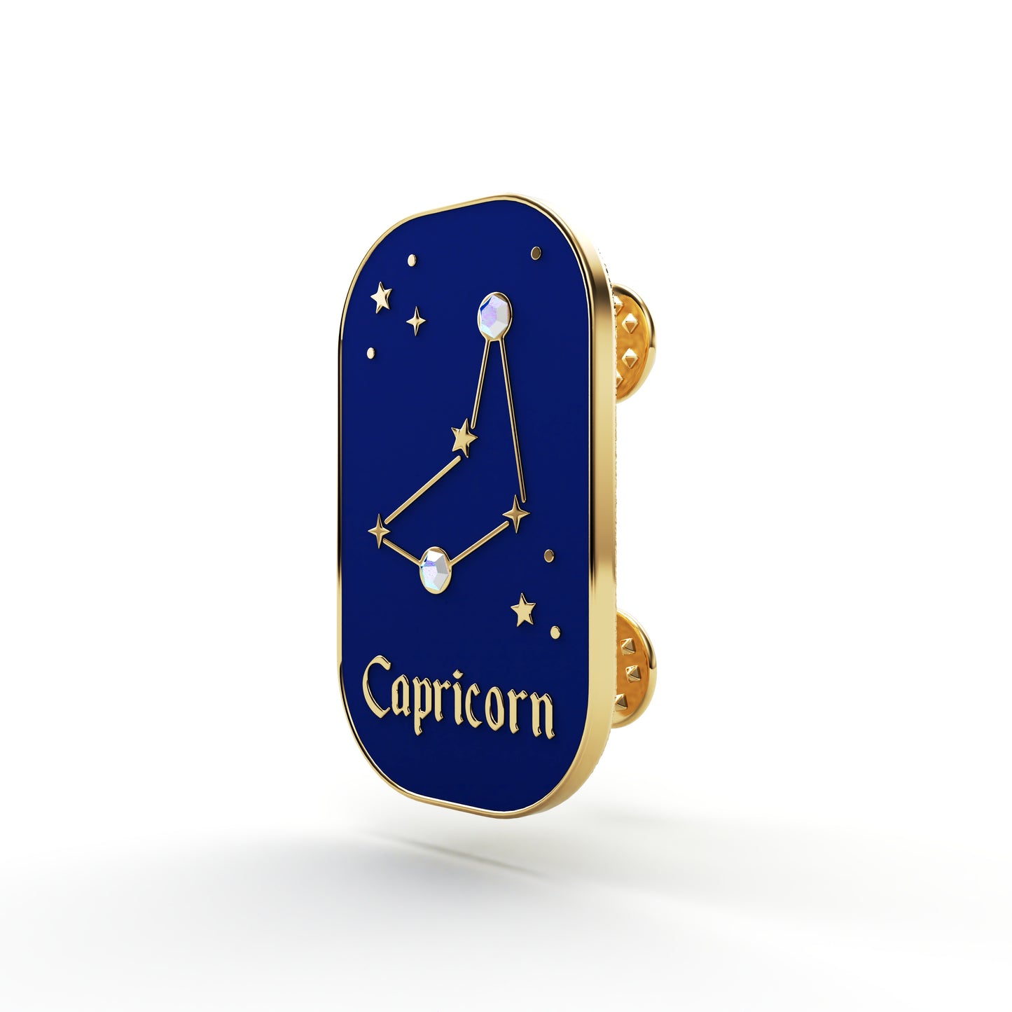 Semn zodiacal Capricorn - broșă cu zirconiu finisată cu aur de 14K