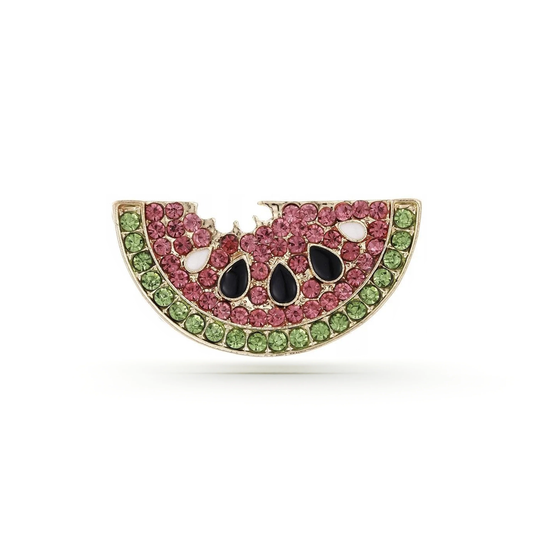 Broșă pepene verde cu zirconiu cubic