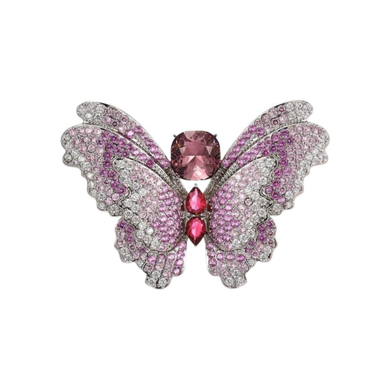 Broșă fluture cu zirconii mov 