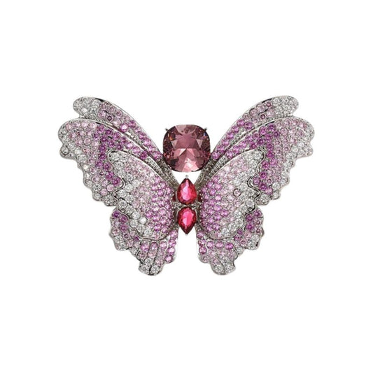 Broșă fluture cu zirconii mov 