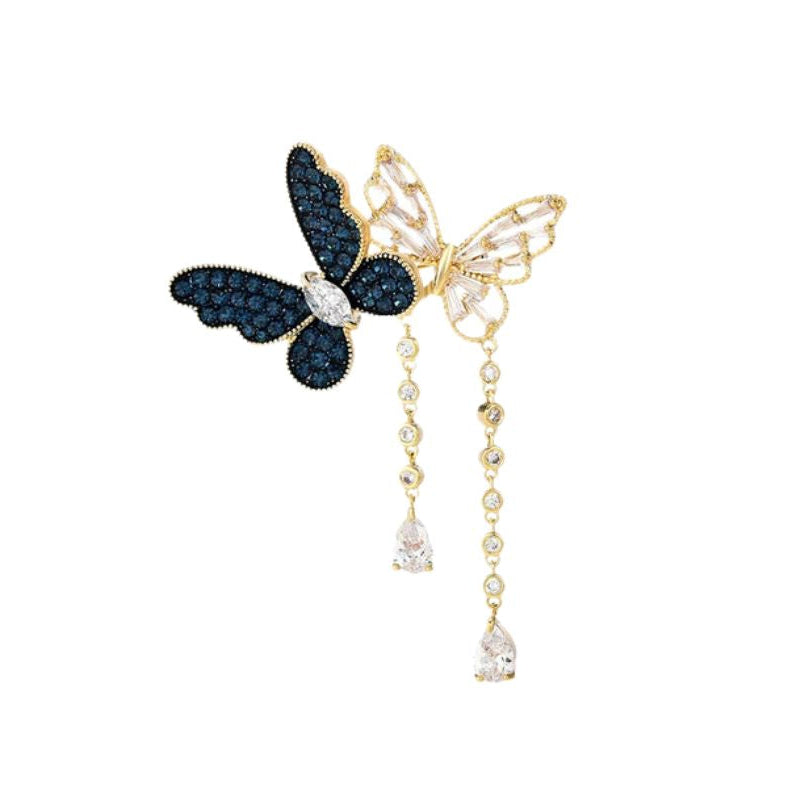 Fluturi cu lanțuri - broșă placată cu aur de 14K