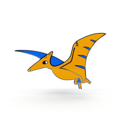 Insignă pentru copii cu dinozaur pterosaur portocaliu