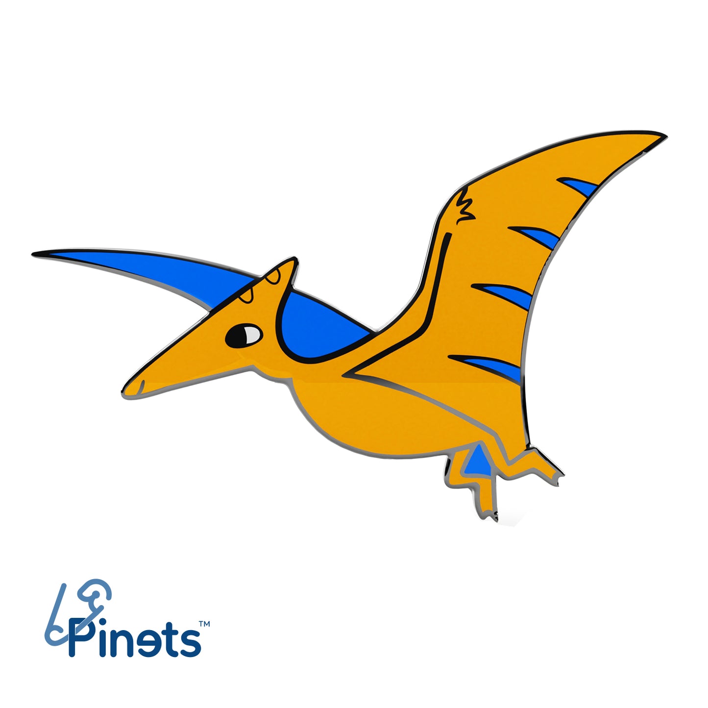 Insignă pentru copii cu dinozaur pterosaur portocaliu