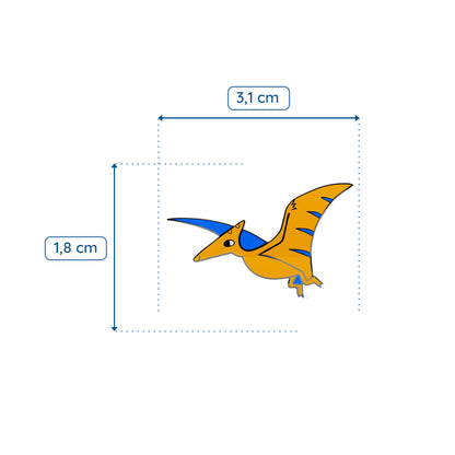 Insignă pentru copii cu dinozaur pterosaur portocaliu