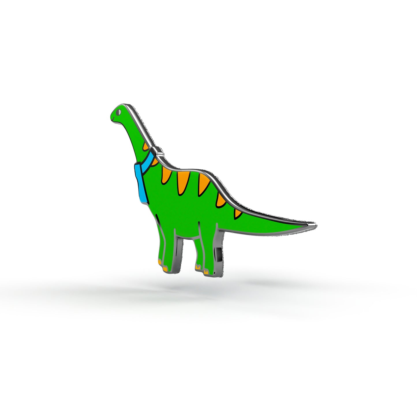 Dinozaur verde cu eșarfă - insignă pentru copil