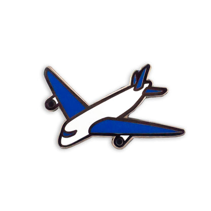 Avion alb și albastru - insignă pentru călător