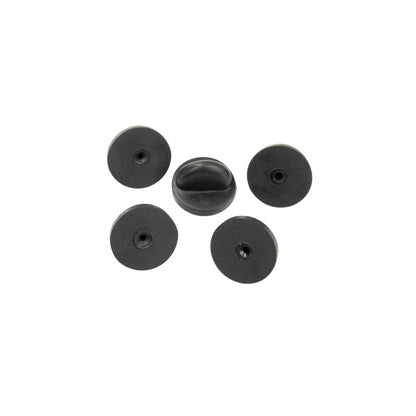 Încuietoare neagră din cauciuc pentru insignă - set de 5