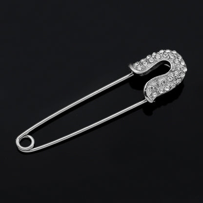 Broșă clasică de siguranță din argint cu zirconiu cubic