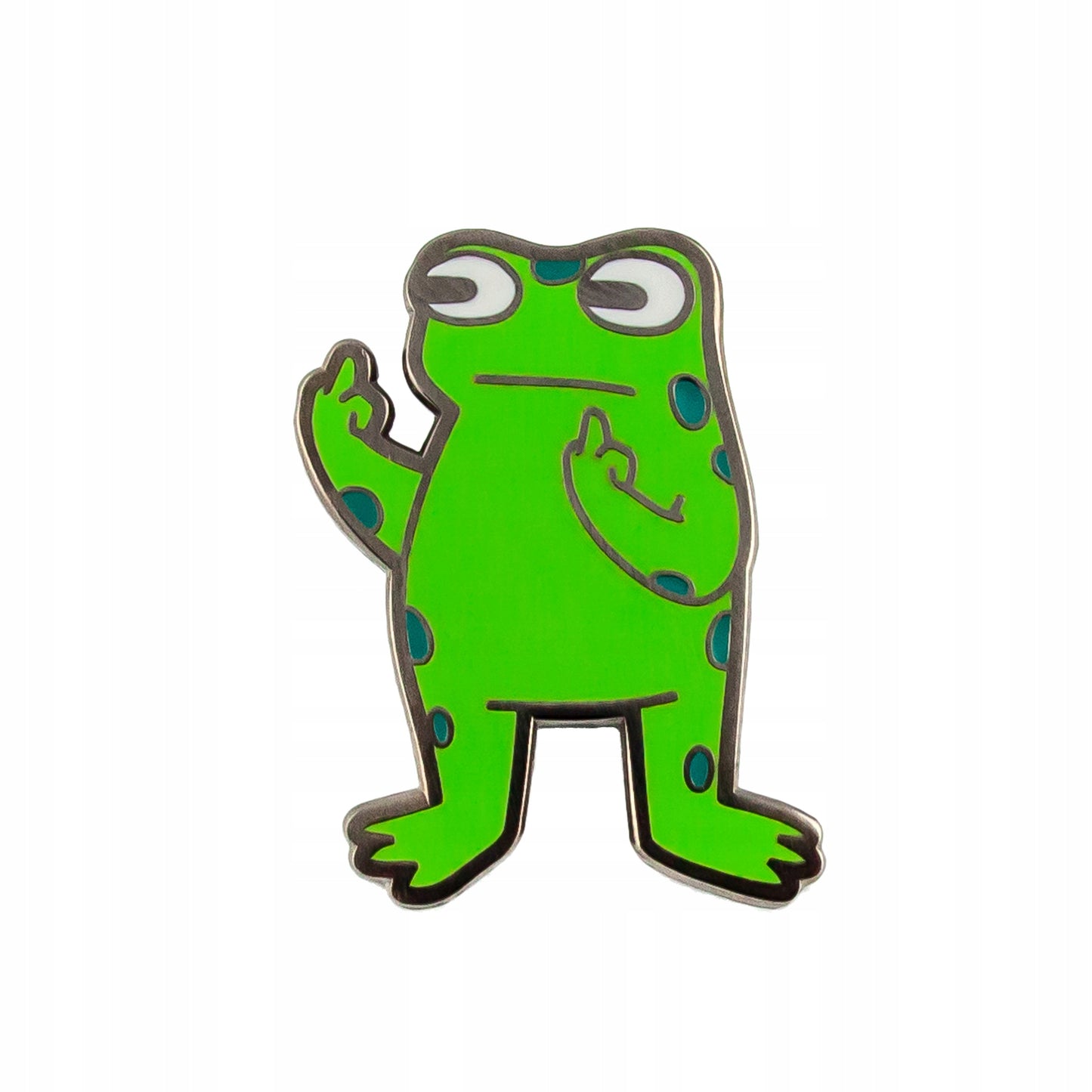 Broască rea care dă degetele mijlocii - Pin cool