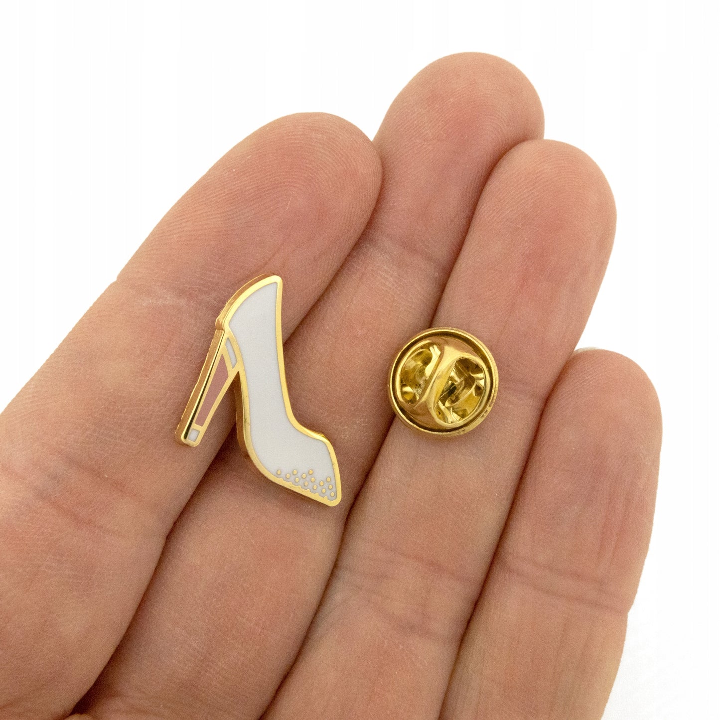 Broșă de nuntă - papuc alb - cadou de nuntă