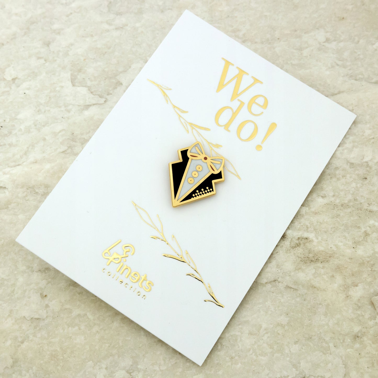 Broșă de nuntă - papion decorativ - cadou de nuntă