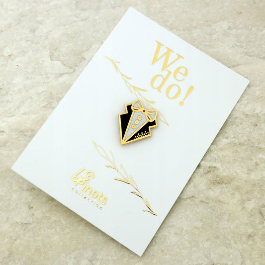 Broșă de nuntă - papion decorativ - cadou de nuntă