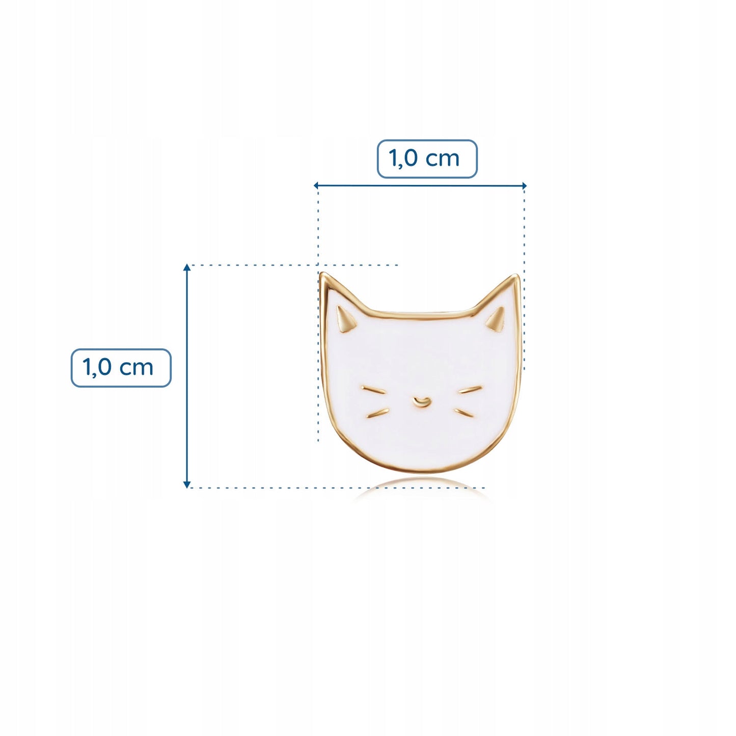 Broșă pisicuță din aur alb