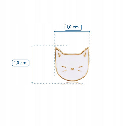 Broșă pisicuță din aur alb