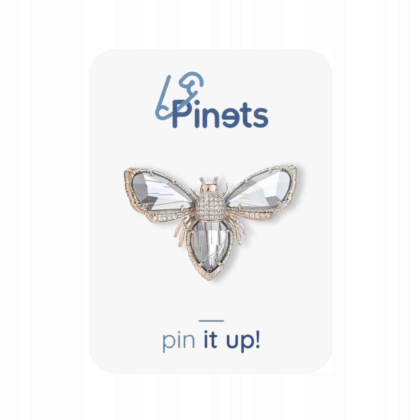 Broșă placată cu aur, insectă și zirconiu cubic