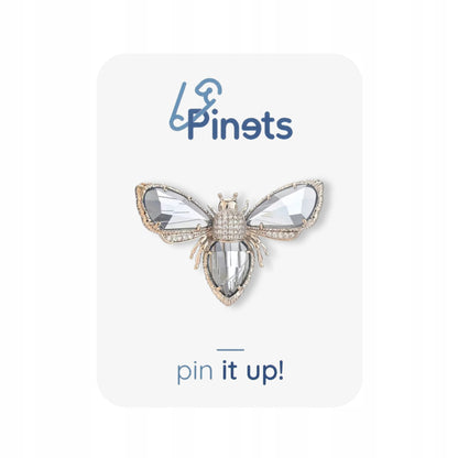 Broșă placată cu aur, insectă și zirconiu cubic