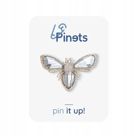 Broșă placată cu aur, insectă și zirconiu cubic