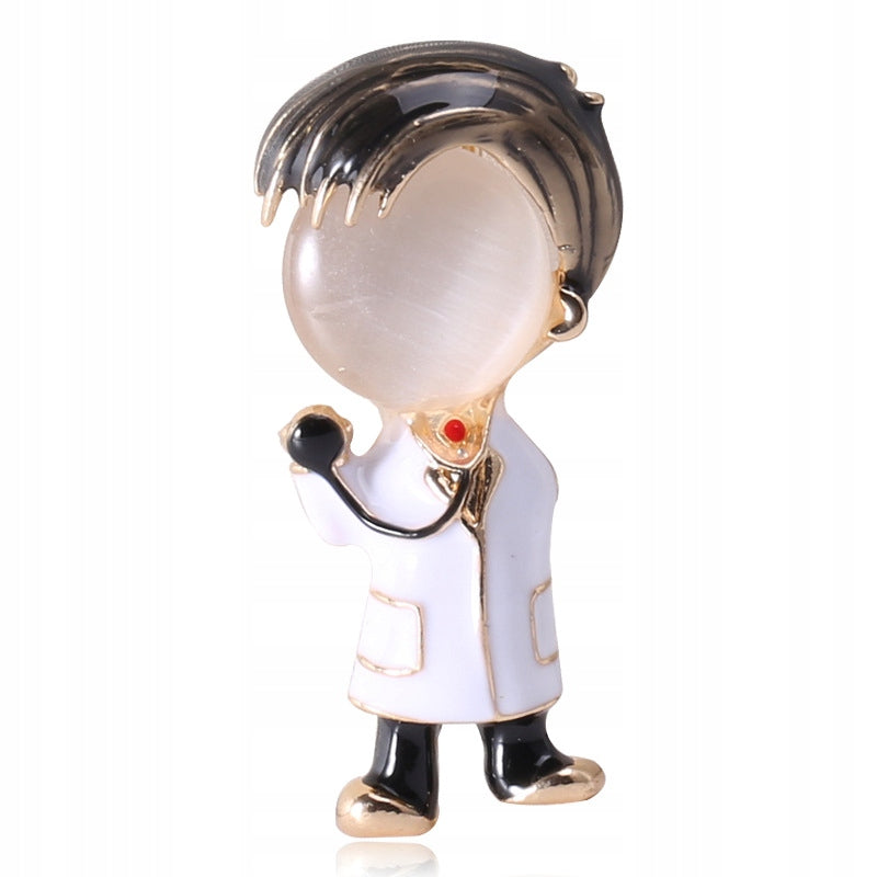 Doctor cu broșă stetoscop