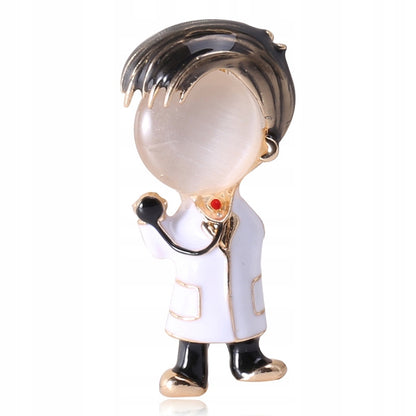 Doctor cu broșă stetoscop