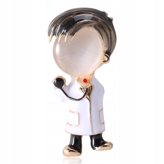 Doctor cu broșă stetoscop