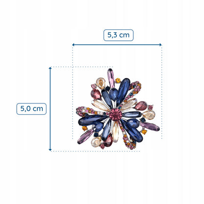 Floare colorată - broșă cu zirconiu cubic