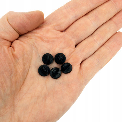 Încuietoare neagră din cauciuc pentru insignă - set de 5