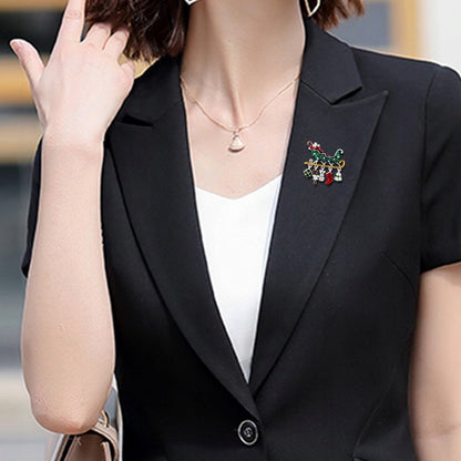 Sania lui Moș Crăciun cu cadouri - broșă de Crăciun