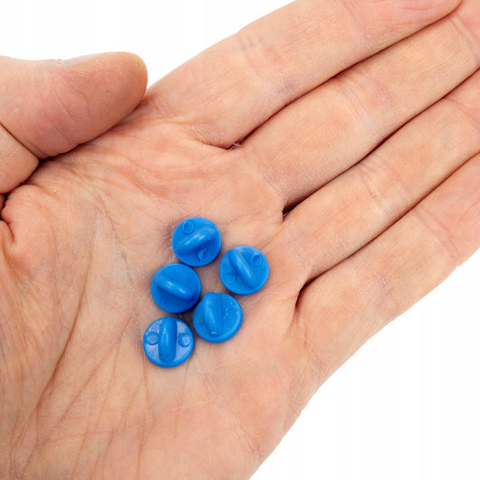 Încuietoare albastră din cauciuc pentru insignă - set de 5