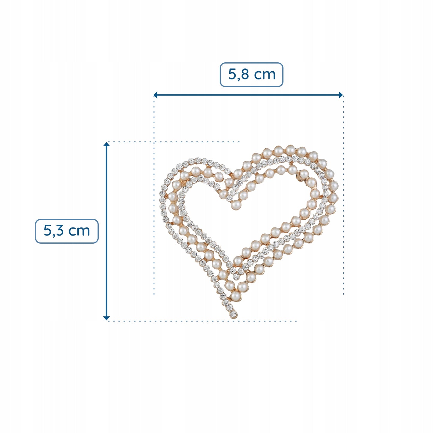 Inimă cu mărgele și zirconii - o broșă pentru îndrăgostiți