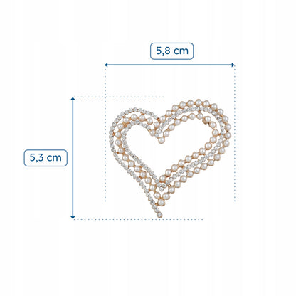Inimă cu mărgele și zirconii - o broșă pentru îndrăgostiți