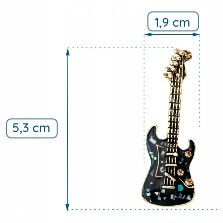 Gitara elektryczna czarna broszka - Pinets Polska