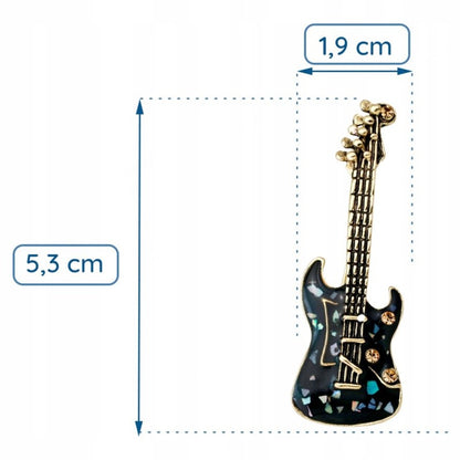 Gitara elektryczna czarna broszka - Pinets Polska