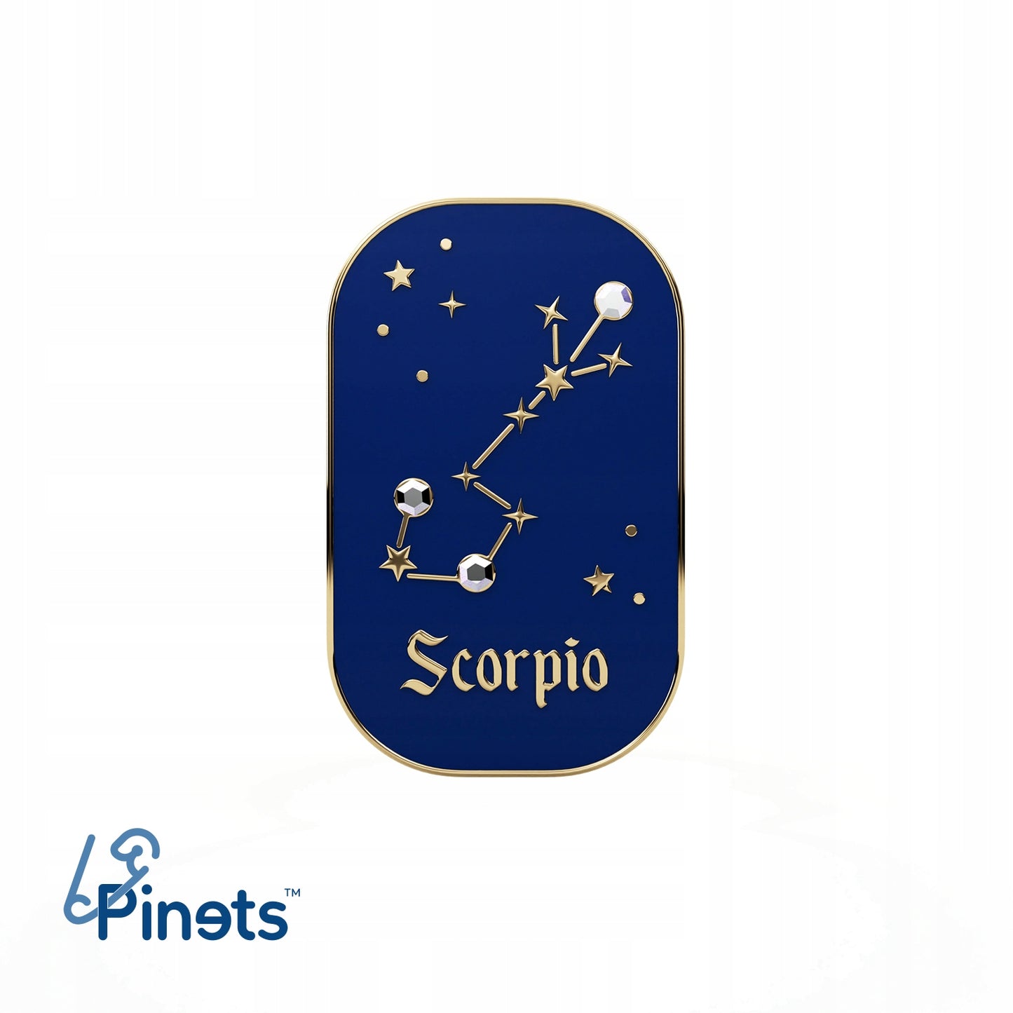 Semn zodiacal Scorpion - broșă cu zirconiu finisată cu aur de 14K