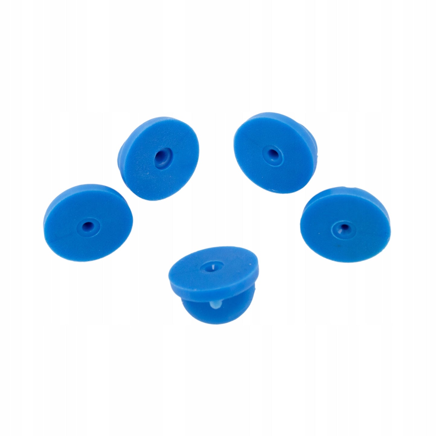 Încuietoare albastră din cauciuc pentru insignă - set de 5