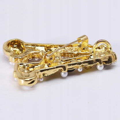 Pandantiv broșă de aur cu litera A