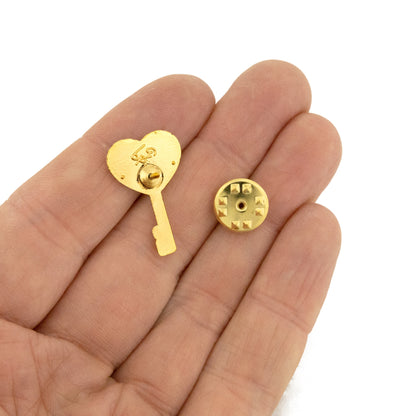 Insignă de nuntă - inimă roz pe cheie - cadou de nuntă