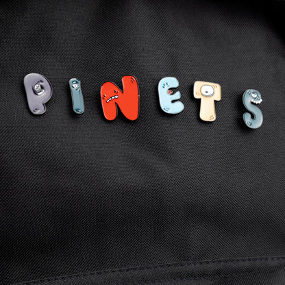 Litera N cu o expresie îngrijorată - ac roșu