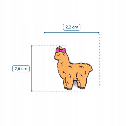 Alpaca maro deschis cu o fundă roz - o broșă frumoasă