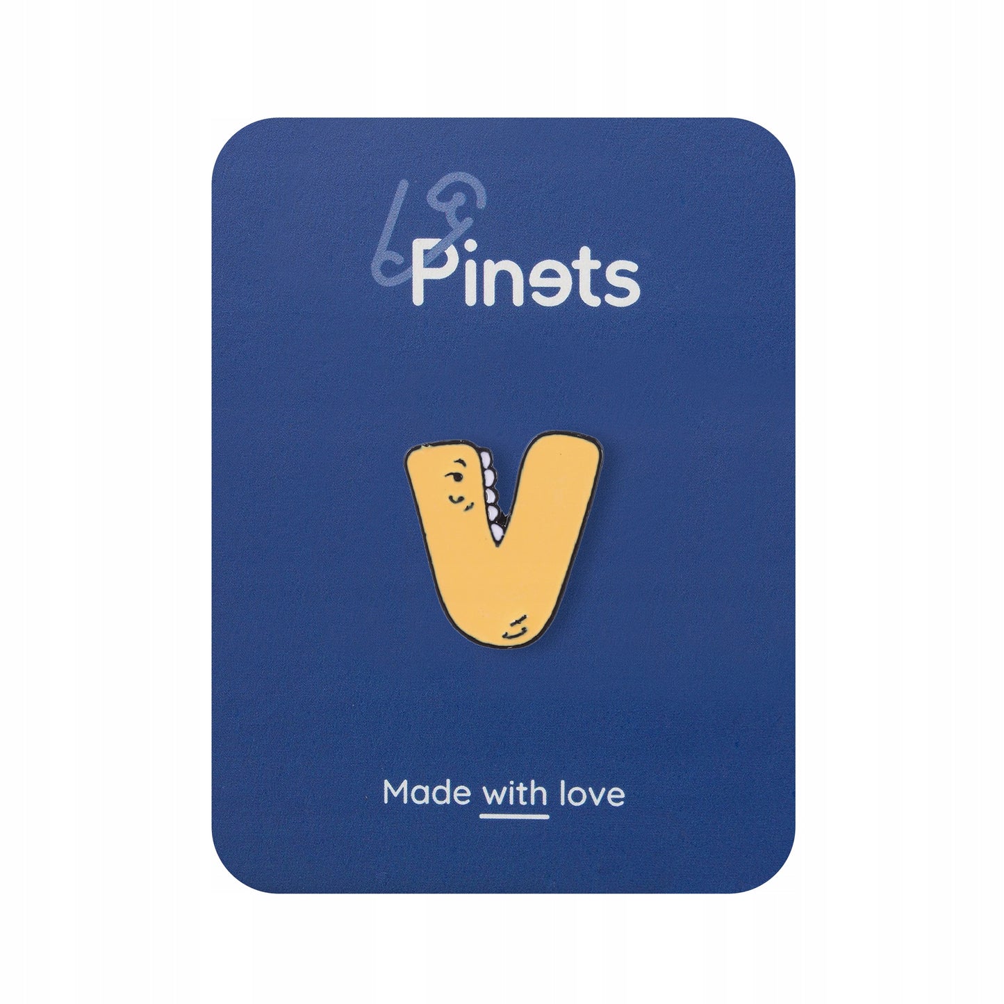 Litera V cu dinți - ac galben